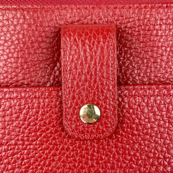 Lodis Wristlet Small Bag Purse Red Leather Zipper - Picture 9 of 12